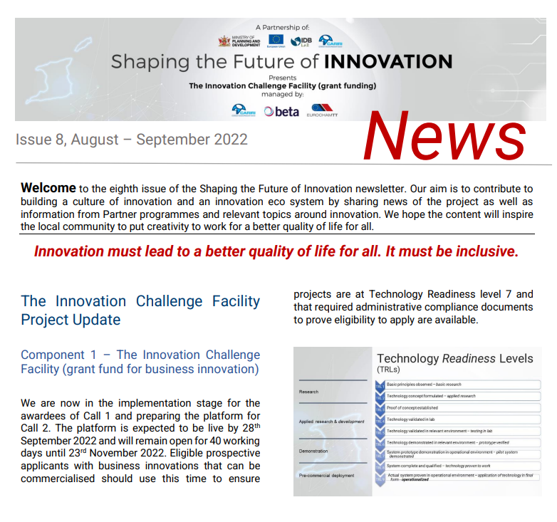 Shaping the Future of Innovation Newsletter, Issue 8, August- September ...